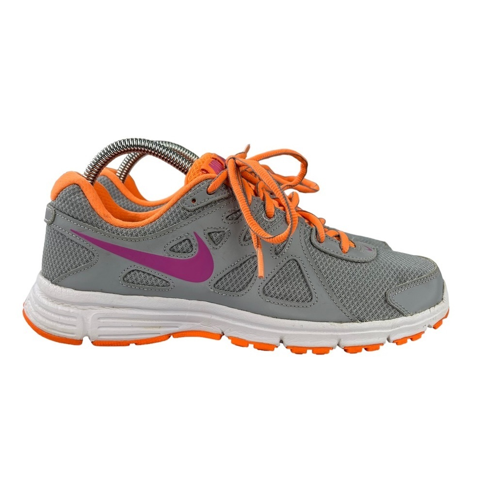 Nike‎ Revolution 2 Gray Orange Running Shoes Womens Size 8.5